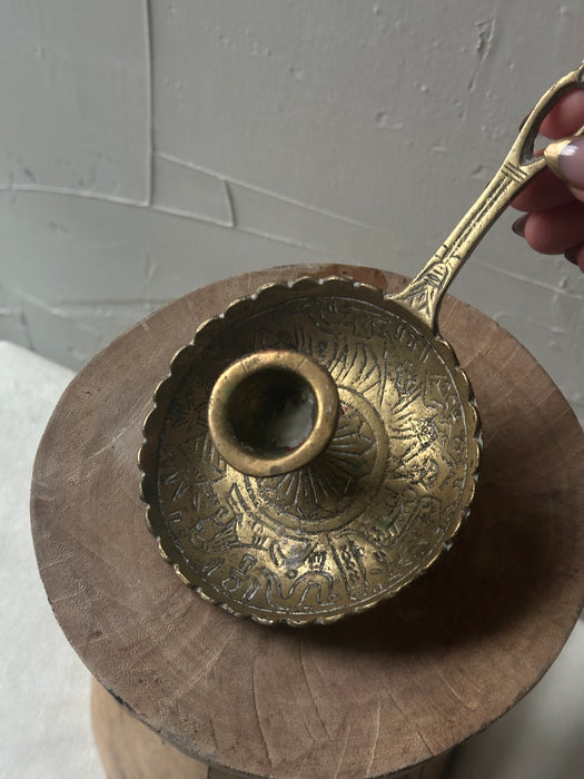 Vintage brass Egyptian candle holder