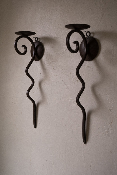 Vintage wrought iron sconces