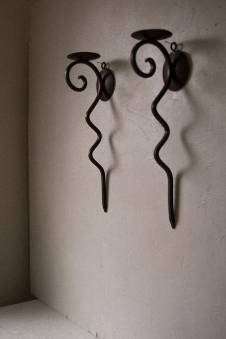 Vintage wrought iron sconces