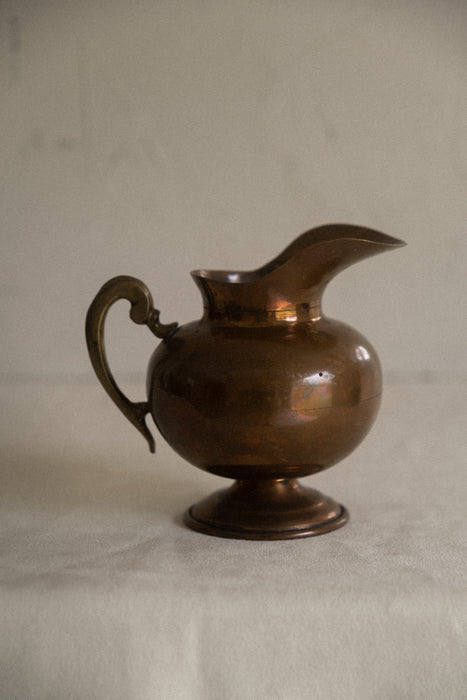 vintage brass copper pitcher