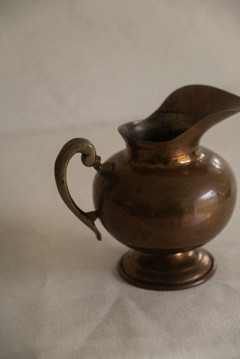 vintage brass copper pitcher