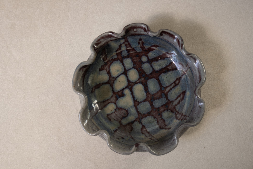 Vintage artisan ceramic serving dish