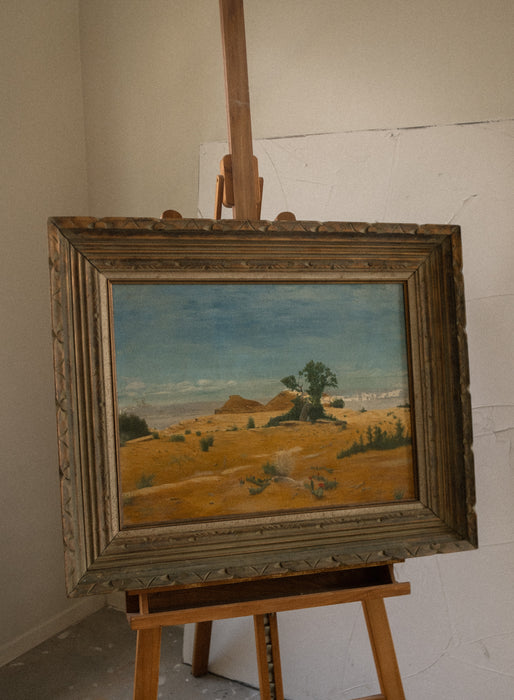 Vintage desert landscape painting