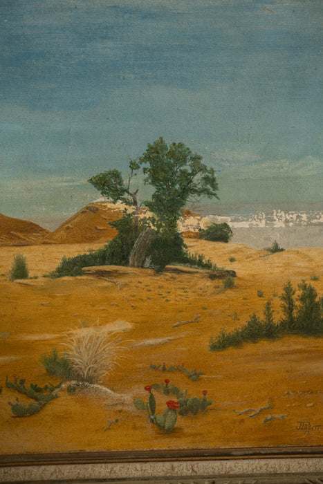 Vintage desert landscape painting