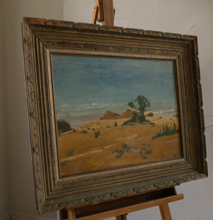 Vintage desert landscape painting