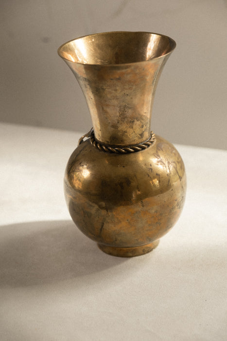 Vintage brass bow vase