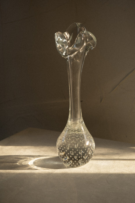 Vintage glass handblown crystal vase