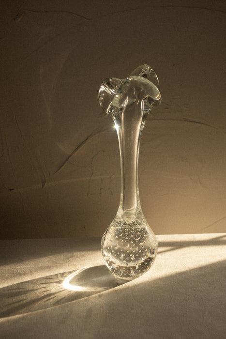 Vintage glass handblown crystal vase