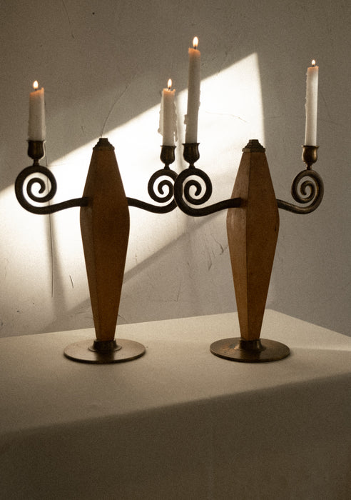 Vintage mid-cantury candle holders