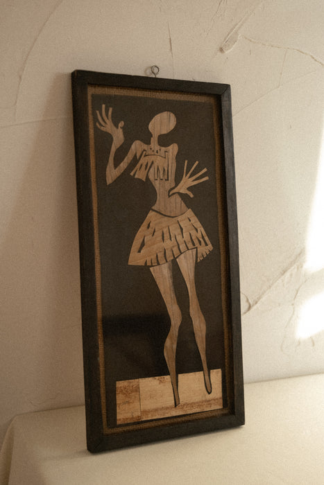 vintage African framed art