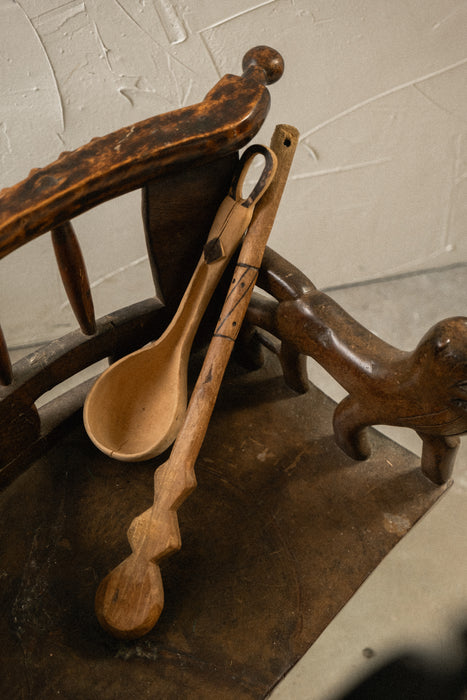 Antique African wood utensil set