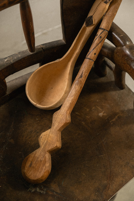 Antique African wood utensil set