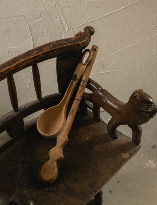 Antique African wood utensil set