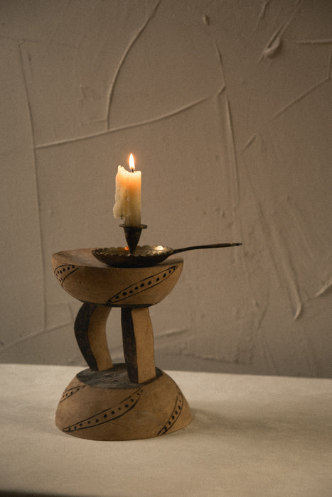 Vintage brass Egyptian candle holder